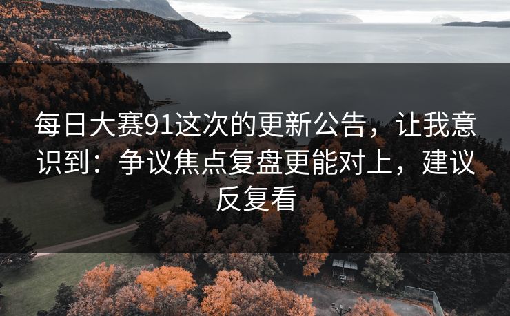 每日大赛91这次的更新公告，让我意识到：争议焦点复盘更能对上，建议反复看